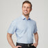 City Collection The Pin Feather Shirt | Mens | Short Sleeve Blue Stripe Shirts & Tops