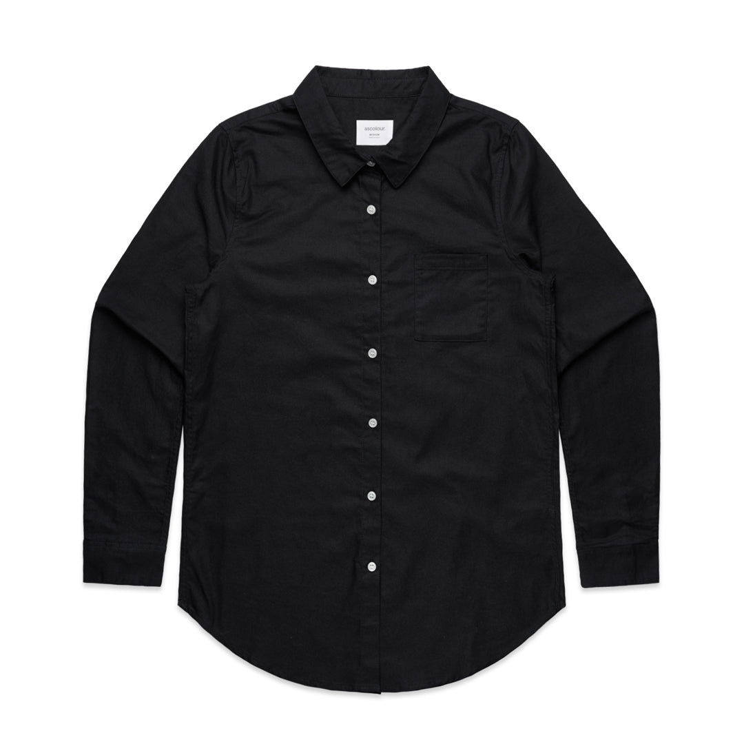AS Colour The Oxford Shirt | Long Sleeve | Ladies Black Shirts & Tops
