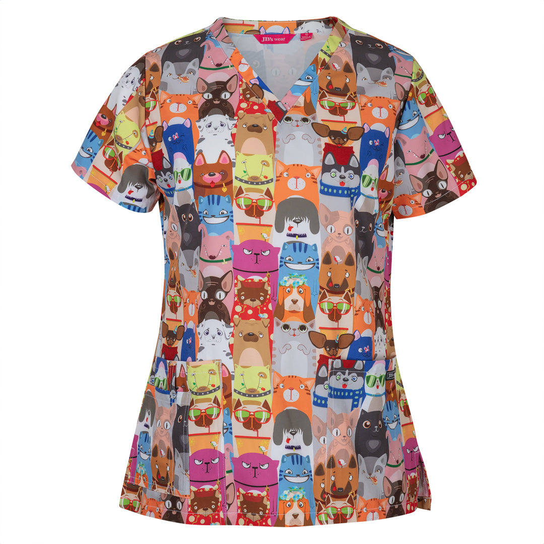 Jbs Wear The JB's Printed Scrub Top | Ladies Raining Scrubs