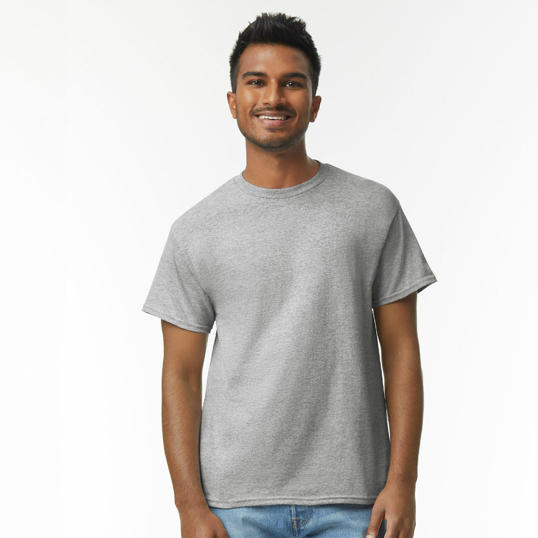 Gildan The Heavy Cotton Tee | Adults Grey Marle Shirts & Tops
