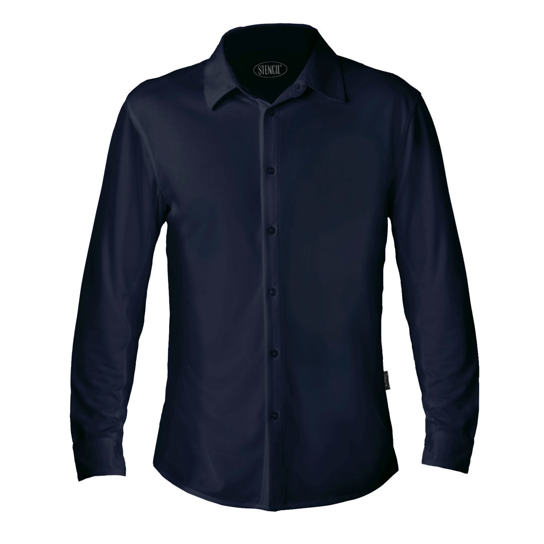 Stencil The Liberty Shirt | Long Sleeve | Mens Navy Shirts & Tops