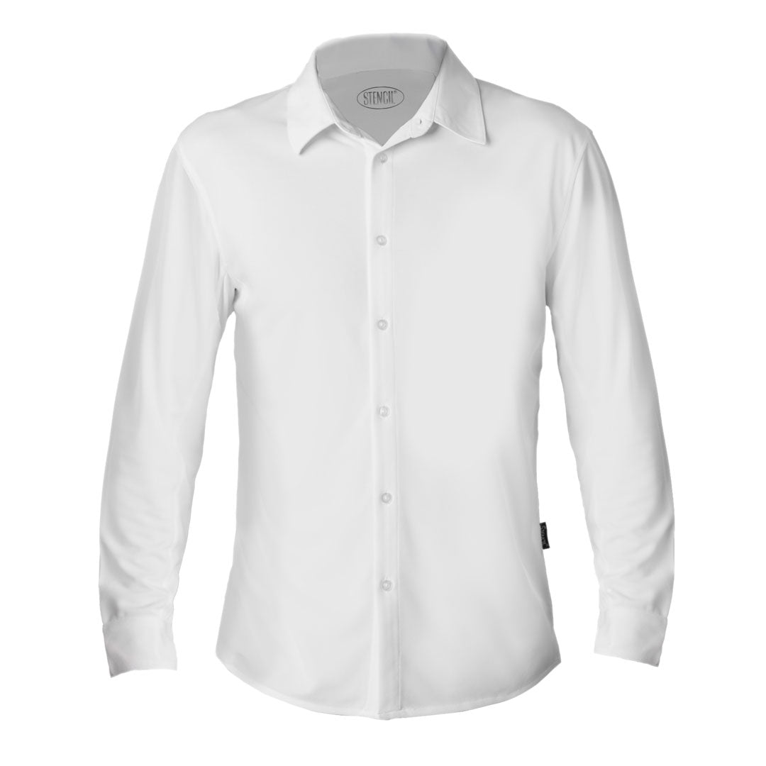 Stencil The Liberty Shirt | Long Sleeve | Mens White Shirts & Tops