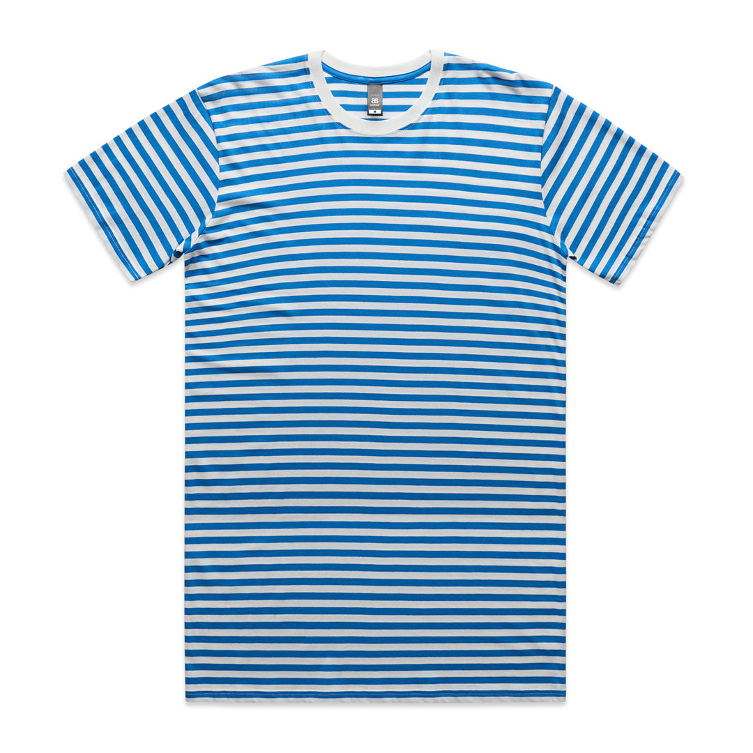 AS Colour The Stripe Tee | Mens | Short Sleeve Natural/Mid Blue Shirts & Tops