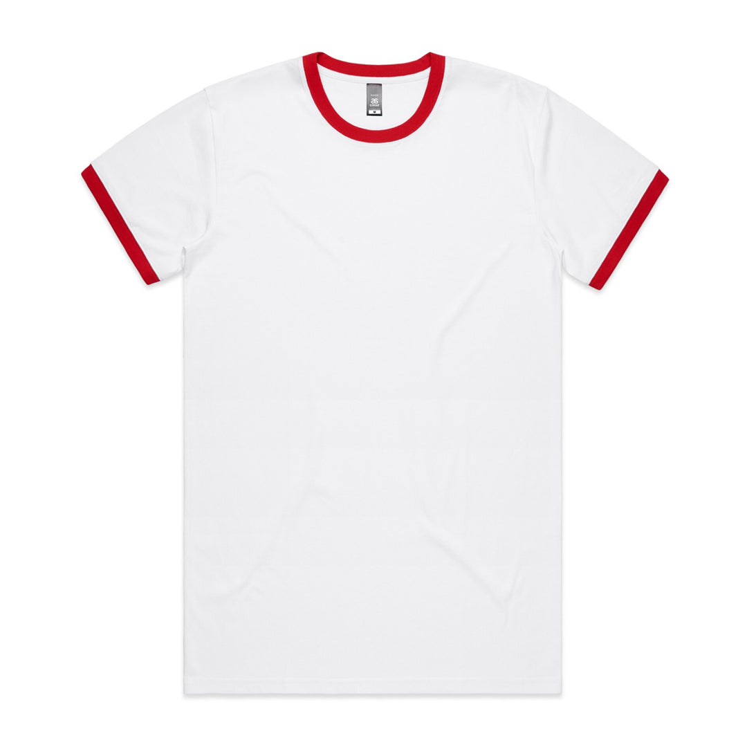 AS Colour The Staple Ringer Tee | Mens | Short Sleeve White/Red Shirts & Tops