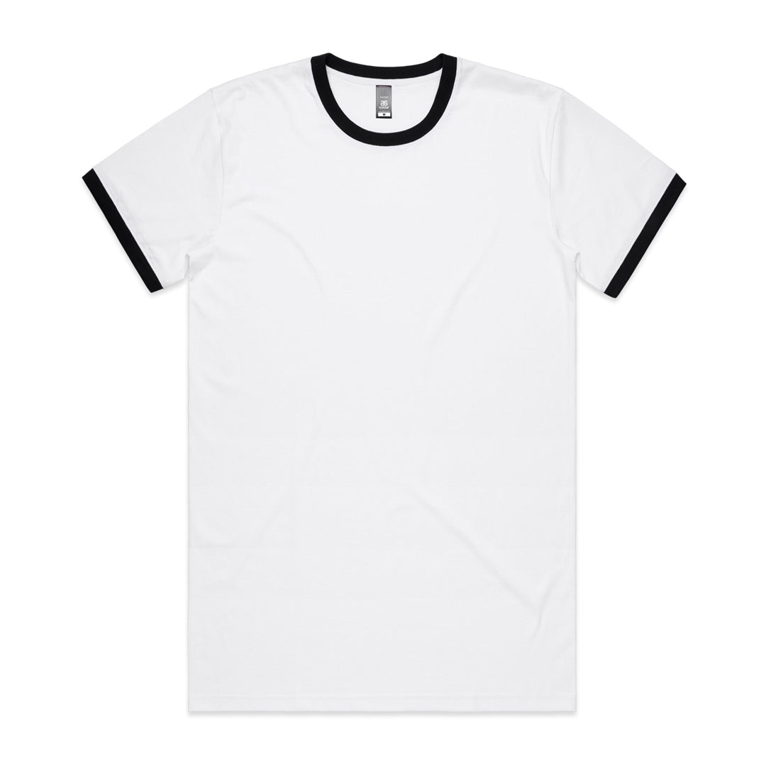 AS Colour The Staple Ringer Tee | Mens | Short Sleeve White/Black Shirts & Tops