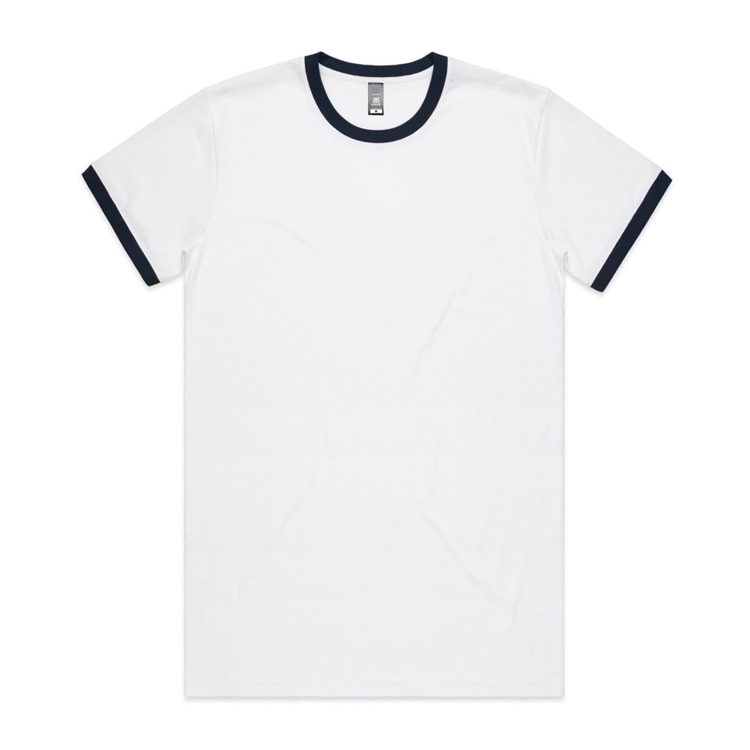 AS Colour The Staple Ringer Tee | Mens | Short Sleeve White/Navy Shirts & Tops