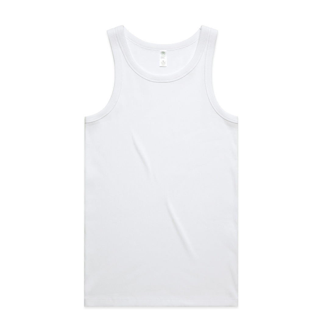 AS Colour The Organic Rib Singlet | Mens White Shirts & Tops