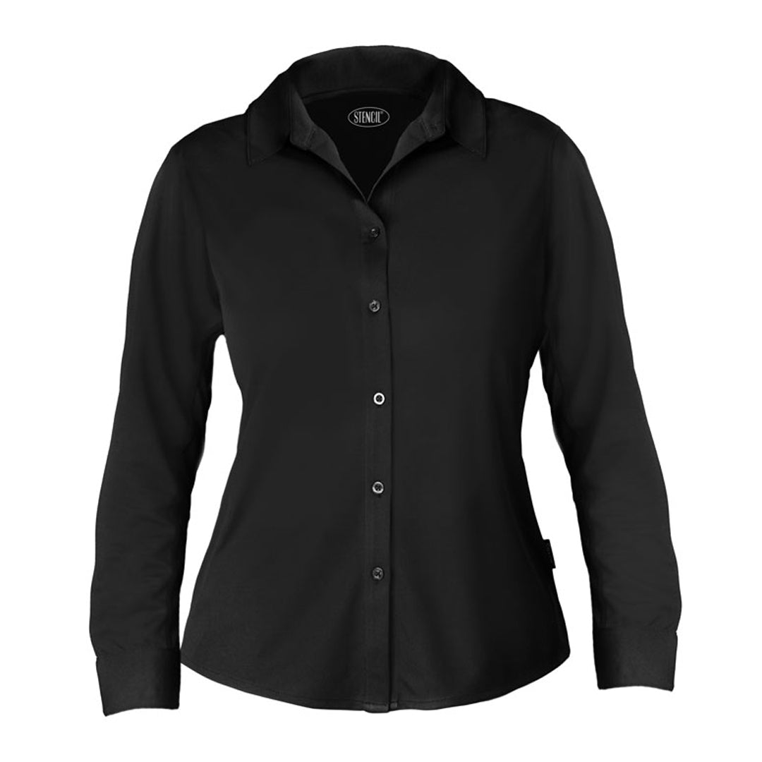 Stencil The Liberty Shirt | Long Sleeve | Ladies Black Shirts & Tops