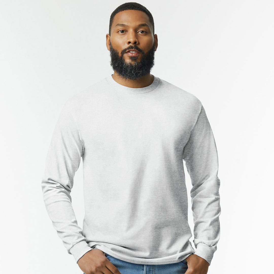 Gildan The Heavy Cotton Tee | Long Sleeve | Adults Ash Shirts & Tops