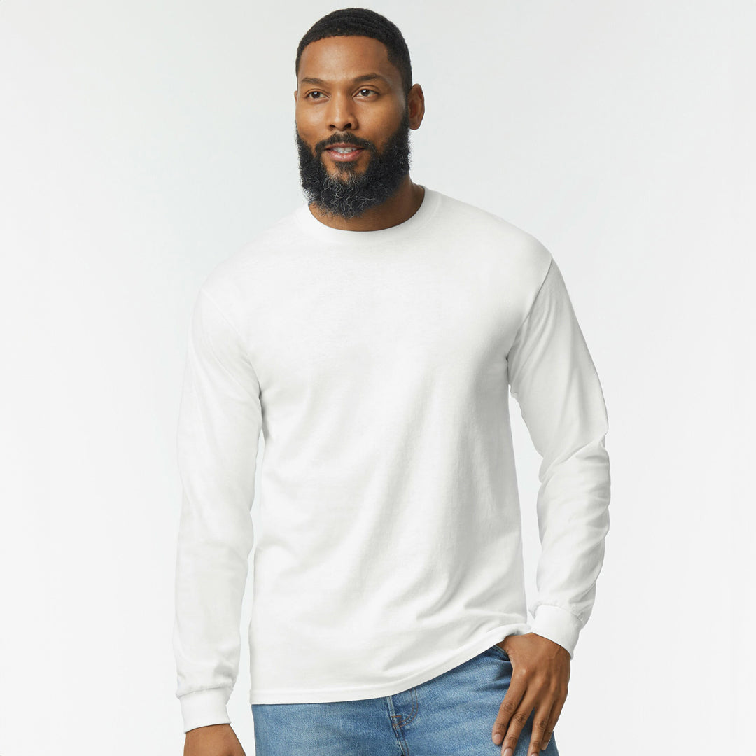 Gildan The Heavy Cotton Tee | Long Sleeve | Adults White Shirts & Tops