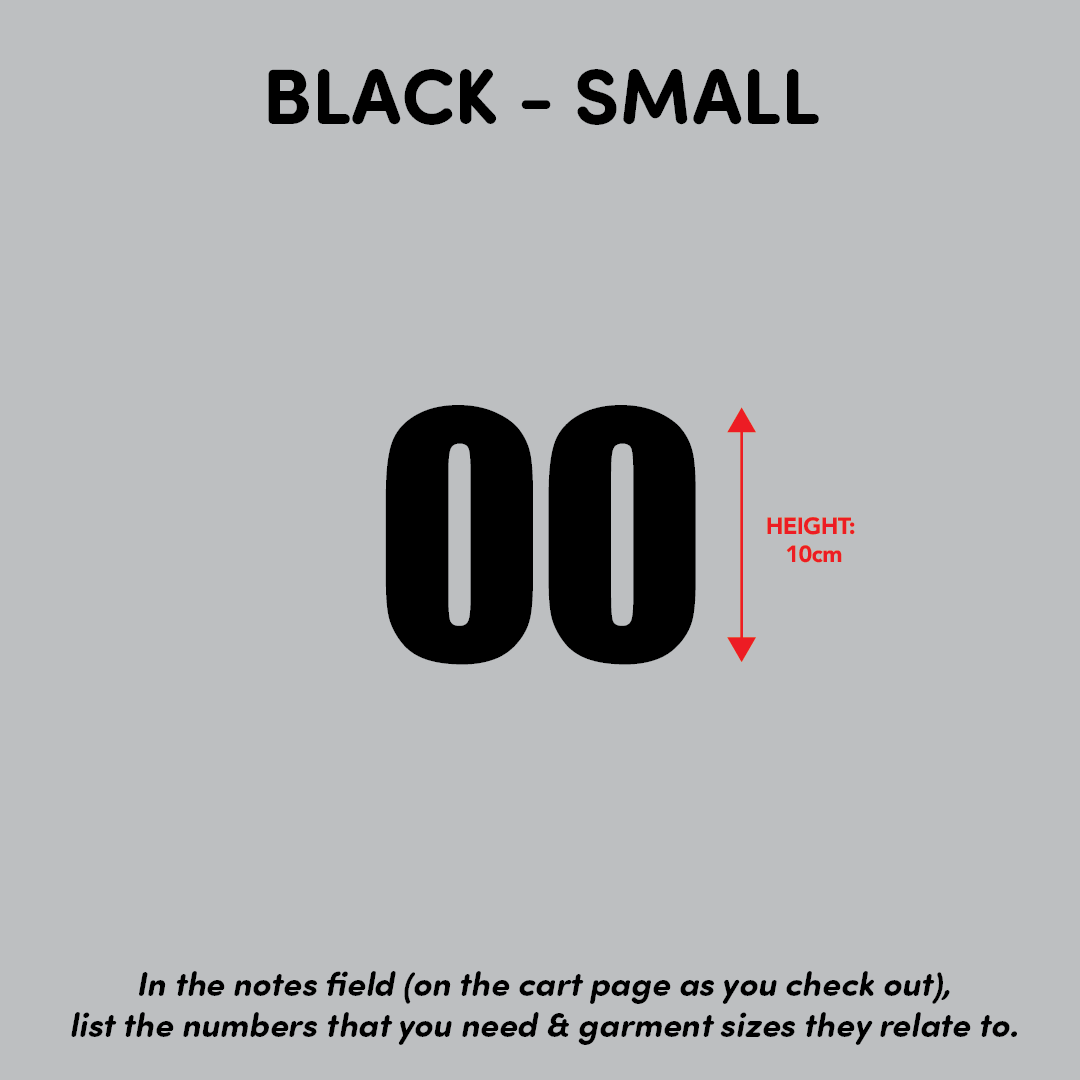 House of Uniforms Sports Numbers Black Branding