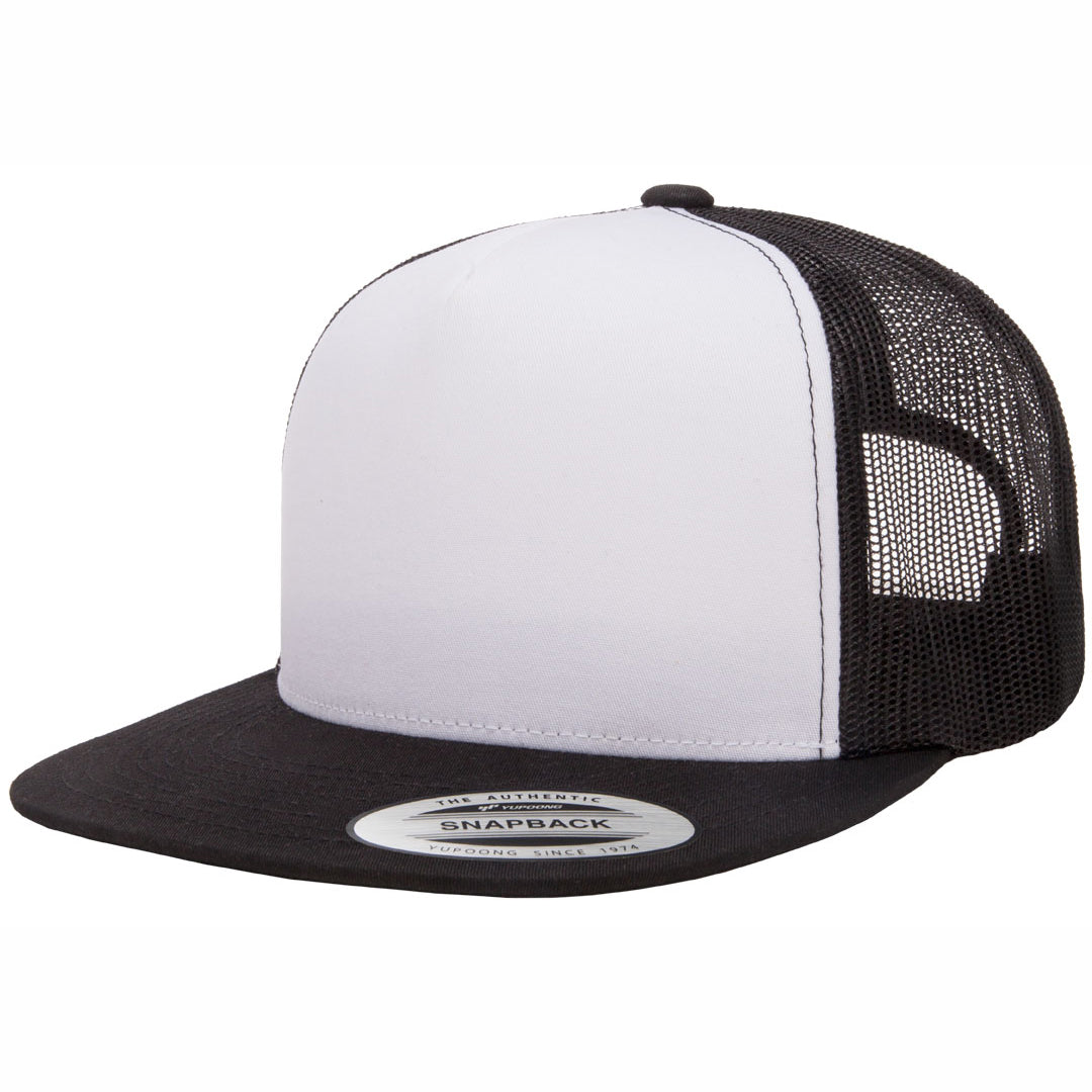 Flexfit The Flexfit YP Classic Flat Peak Trucker Cap Black/White Hats