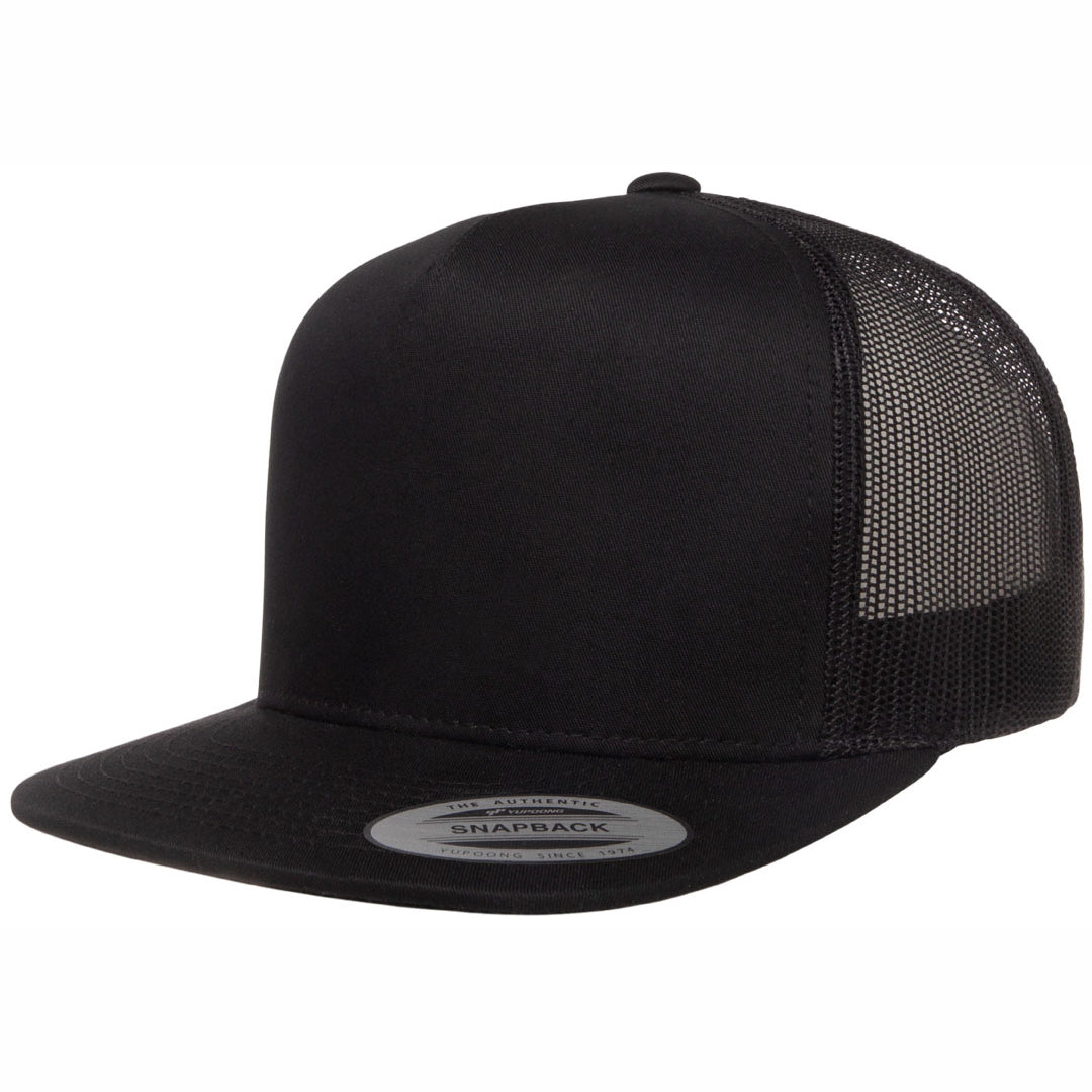 Flexfit The Flexfit YP Classic Flat Peak Trucker Cap Black Hats