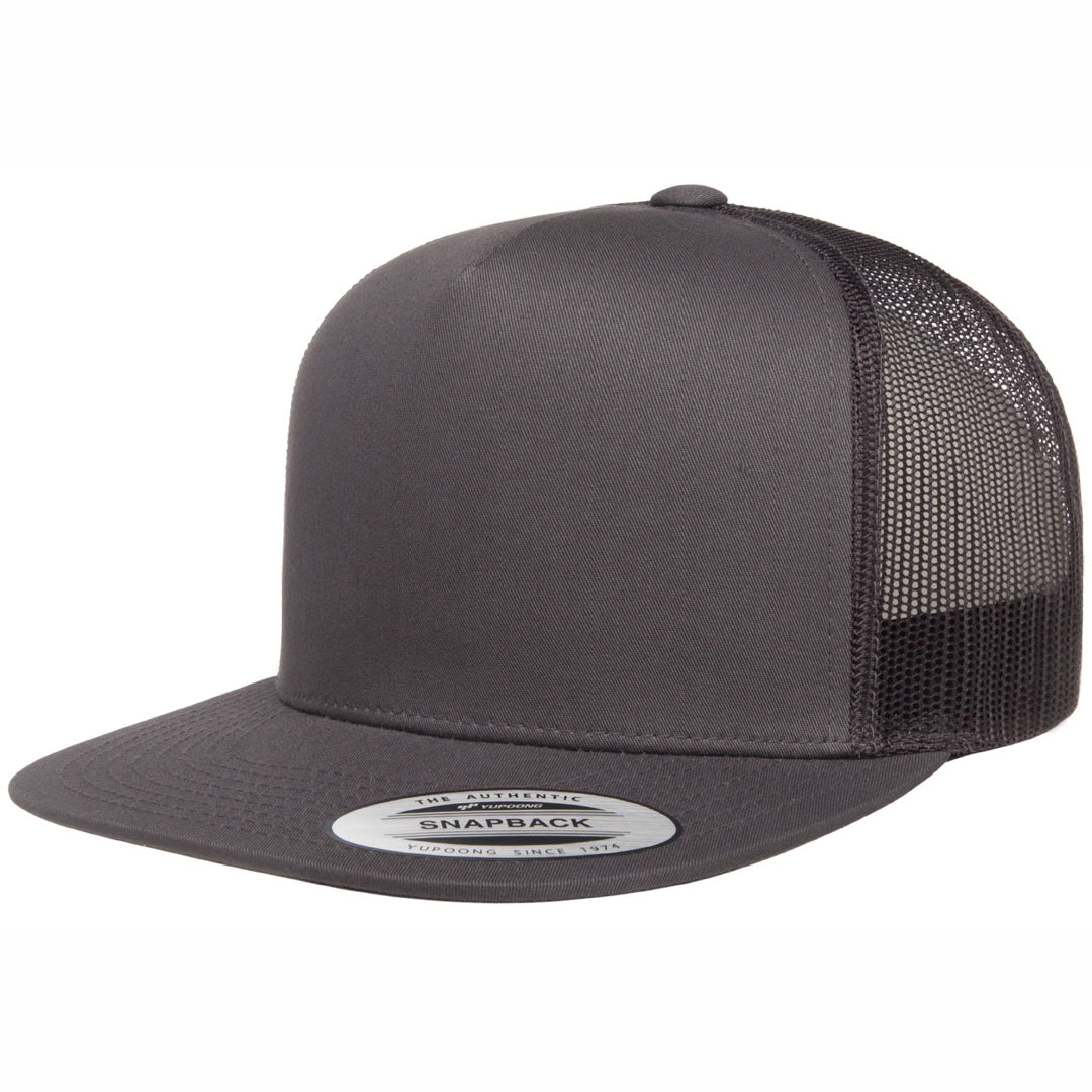 Flexfit The Flexfit YP Classic Flat Peak Trucker Cap Charcoal Hats