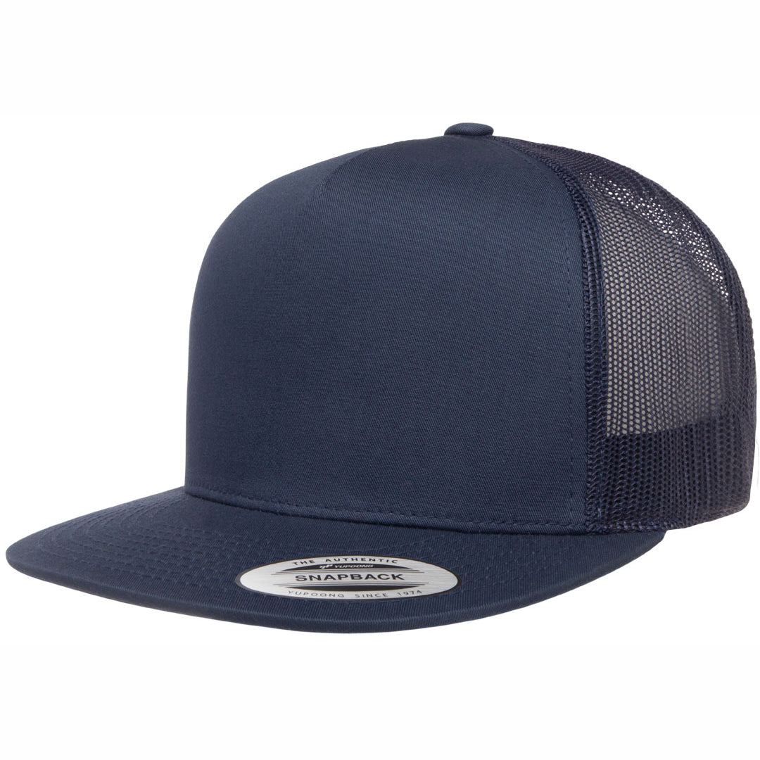 Flexfit The Flexfit YP Classic Flat Peak Trucker Cap Navy Hats