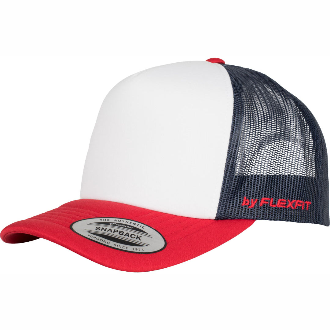 Flexfit The Flexfit YP Foam Front Trucker Cap Red/Navy Hats