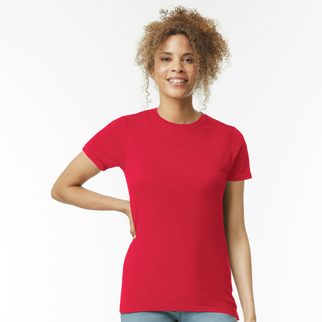 Gildan The Softstyle Crew Neck Tee | Ladies Red Shirts & Tops