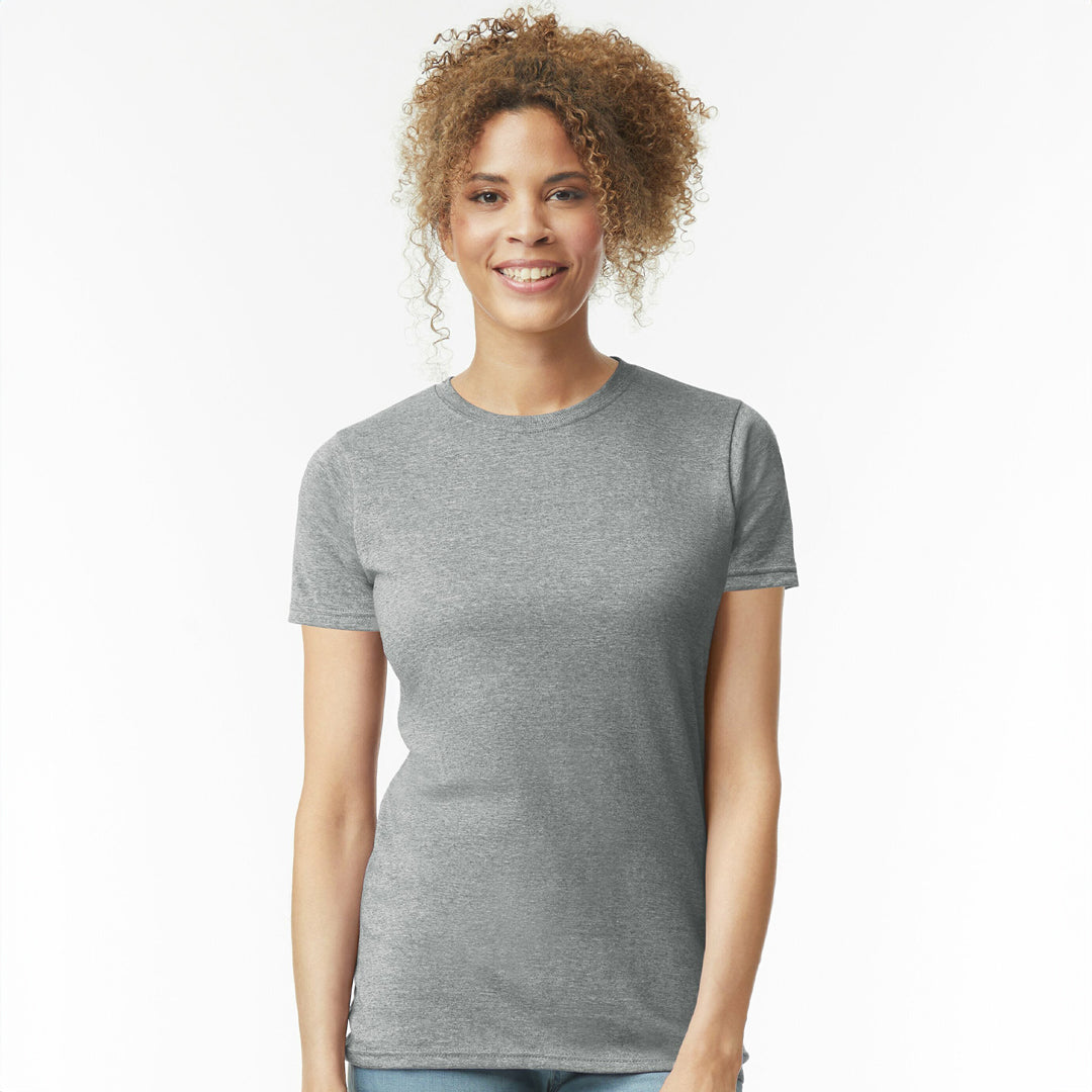 Gildan The Softstyle Crew Neck Tee | Ladies Grey Marle Shirts & Tops