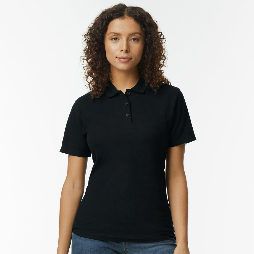 Gildan The Softstyle Polo | Ladies Black Shirts & Tops
