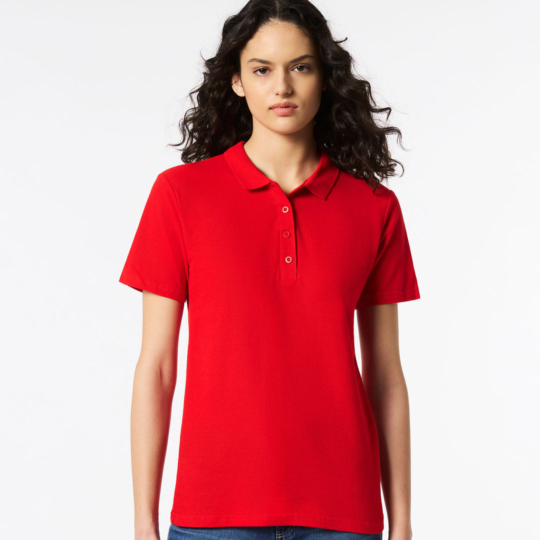Gildan The Softstyle Polo | Ladies Red Shirts & Tops