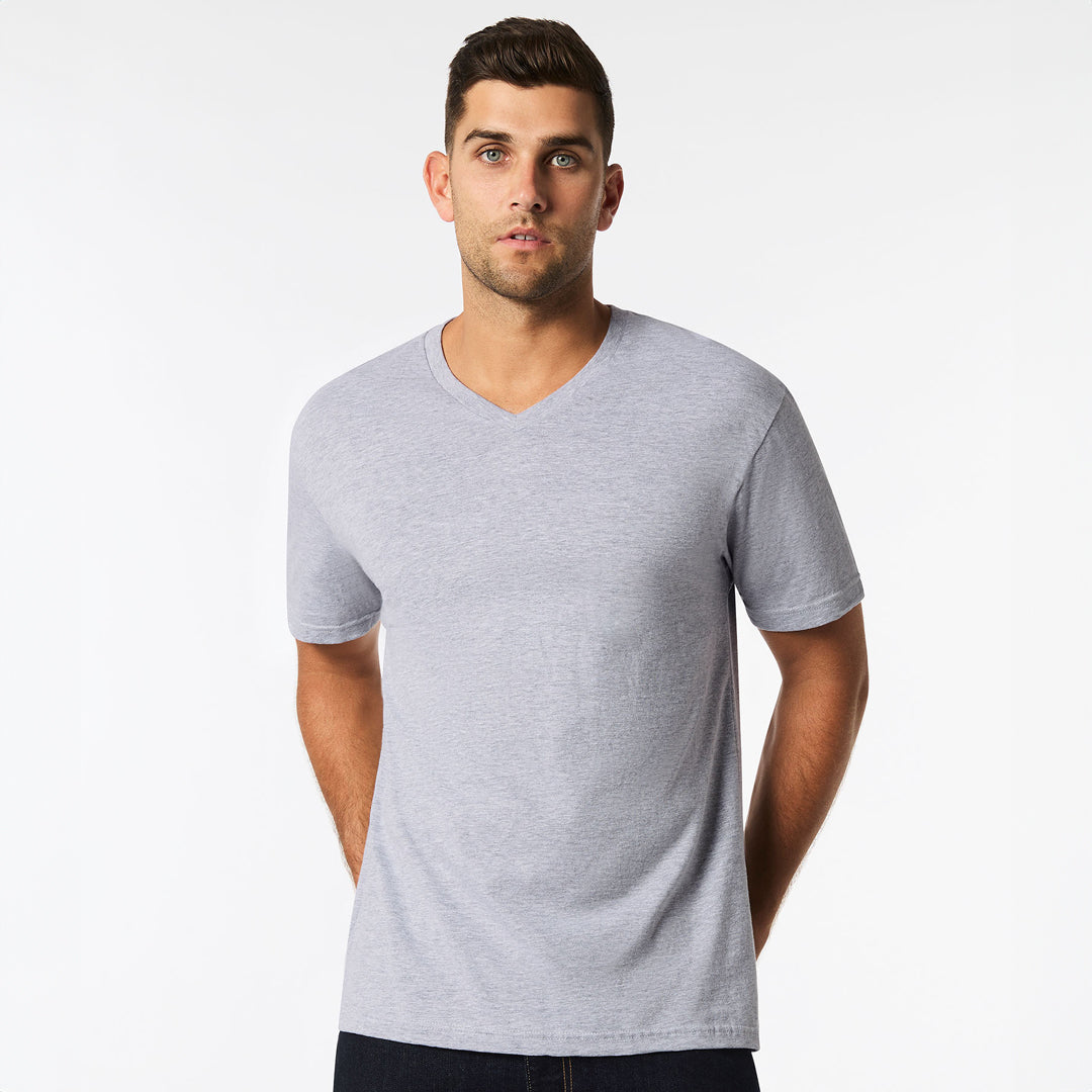 Gildan The Softstyle V-Neck Tee | Adults Grey Marle Shirts & Tops