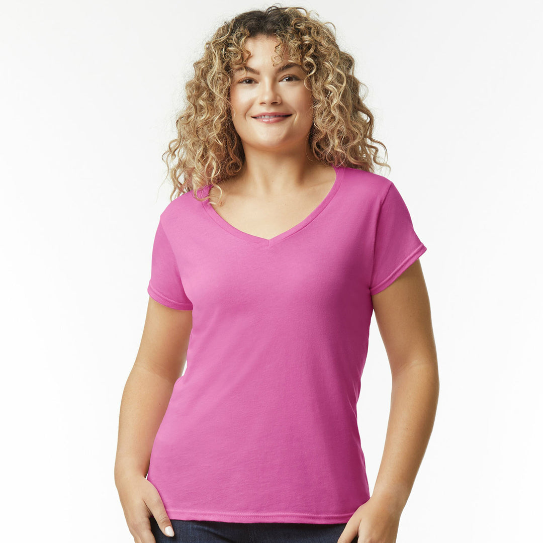 Gildan The Softstyle V-Neck Tee | Ladies Azalea Shirts & Tops