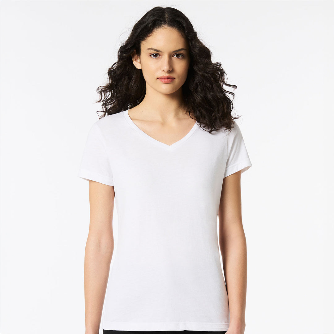 Gildan The Softstyle V-Neck Tee | Ladies White Shirts & Tops