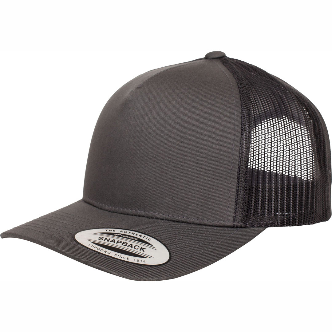 Flexfit The Flexfit YP Classic Retro 5 Panel Trucker Cap Charcoal Hats
