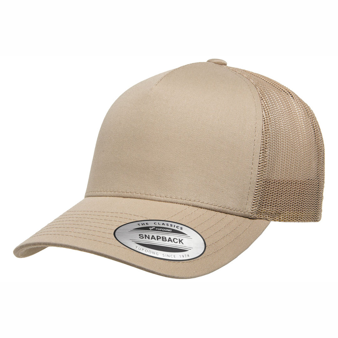 Flexfit The Flexfit YP Classic Retro 5 Panel Trucker Cap Khaki Hats