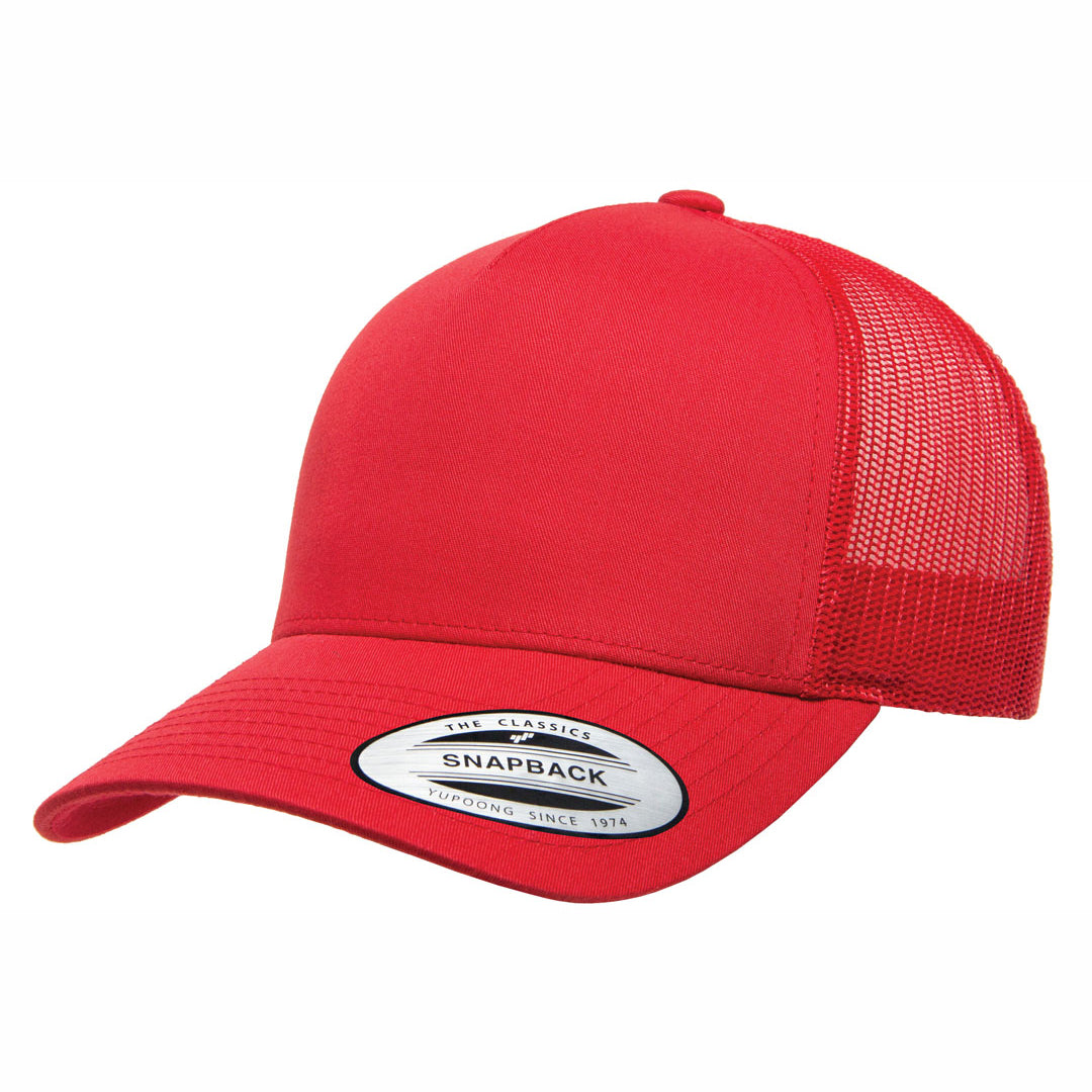 Flexfit The Flexfit YP Classic Retro 5 Panel Trucker Cap Red Hats