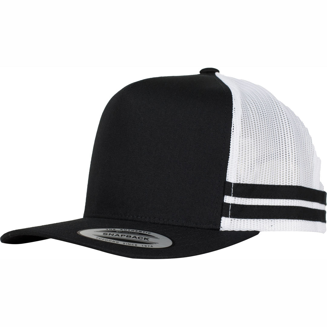 Flexfit The Flexfit YP Stripe Trucker Cap Black/White Hats