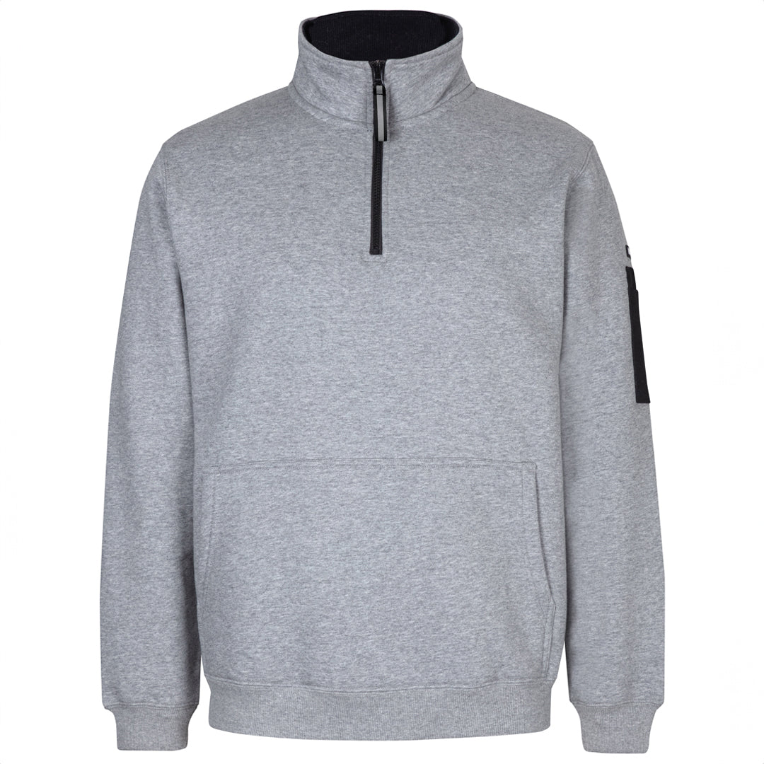 Jbs Wear The Premium Trade Zip Neck Jumper | Adults 13% Marle/Black Clothing