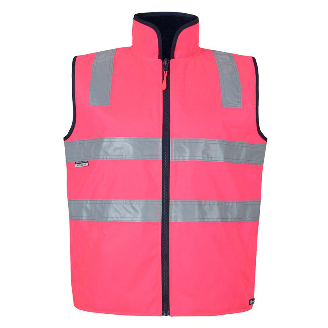 Jbs Wear The Hi Vis Reversible Vest | Day Night | Adults Pink/Navy Work Safety Protective Gear