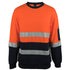 Jbs Wear The Hi Vis D/N Cotton Crew Neck Jumper | Adults Orange/Navy Work Safety Protective Gear