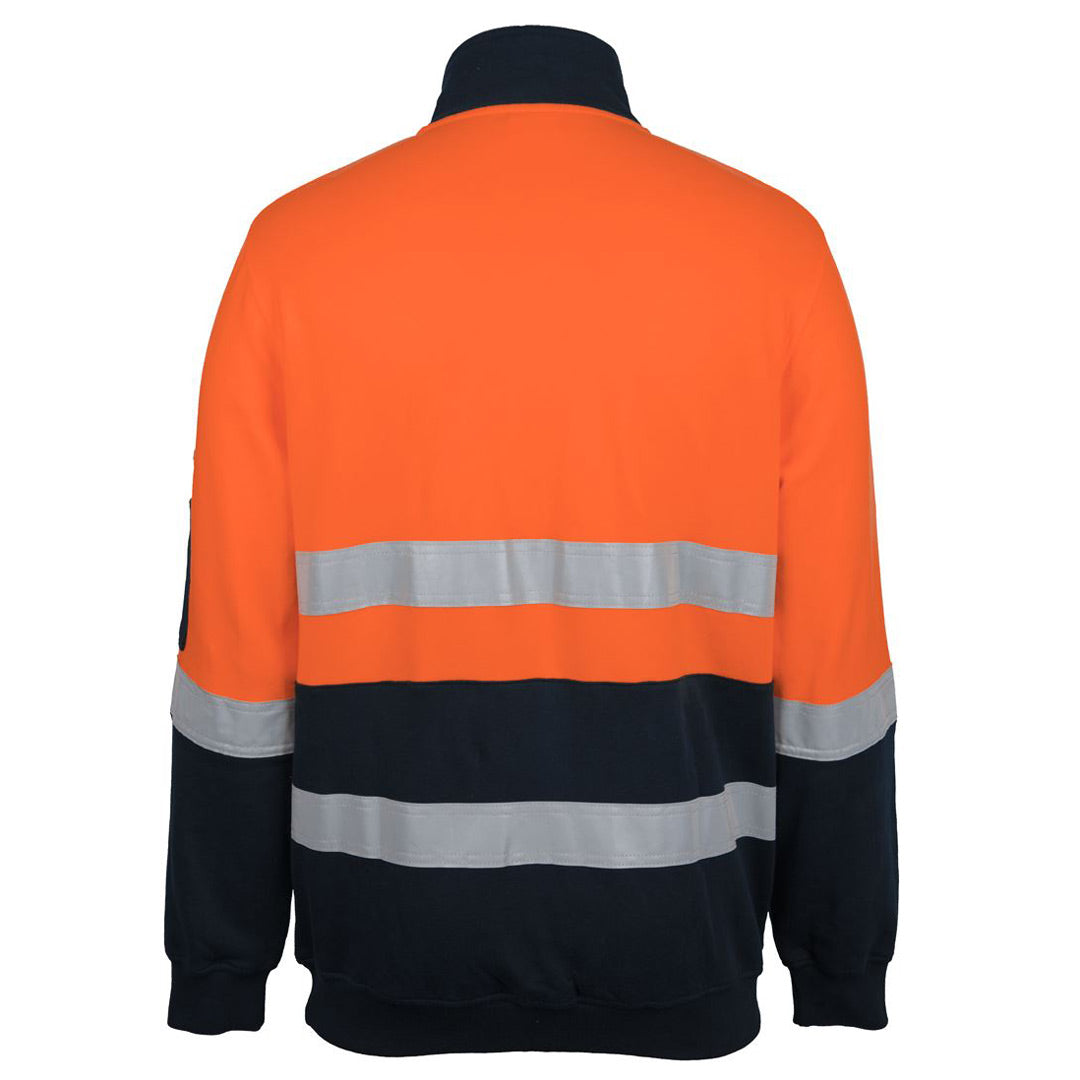 Jbs Wear The Hi Vis D/N Zip Neck Cotton Fleece Jumper | Adults Work Safety Protective Gear