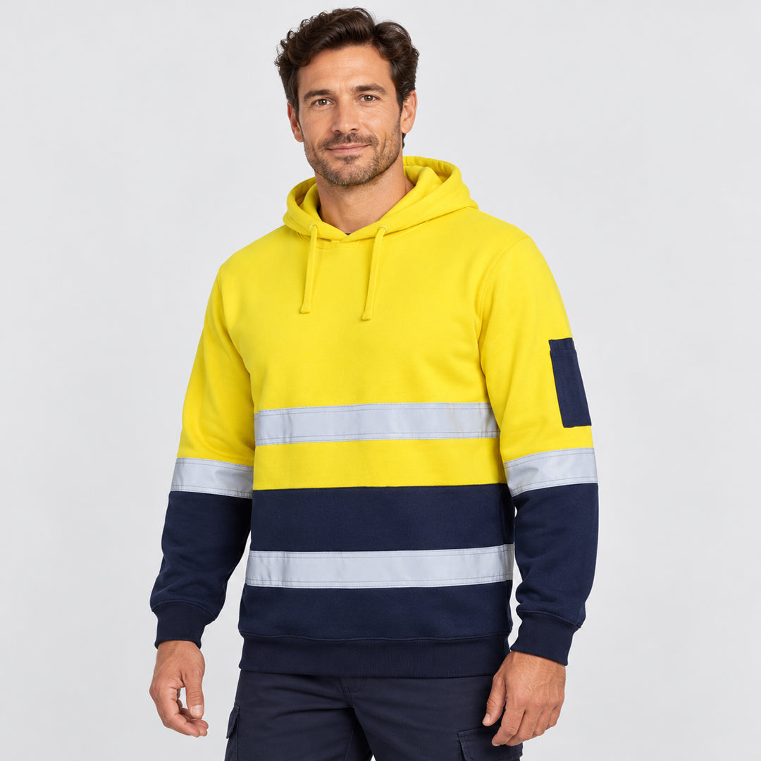 Jbs Wear The Hi Vis Cotton D/N Fleece Hoodie | Adults Work Safety Protective Gear