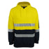 Jbs Wear The Hi Vis Cotton D/N Fleece Hoodie | Adults Yellow/Navy Work Safety Protective Gear
