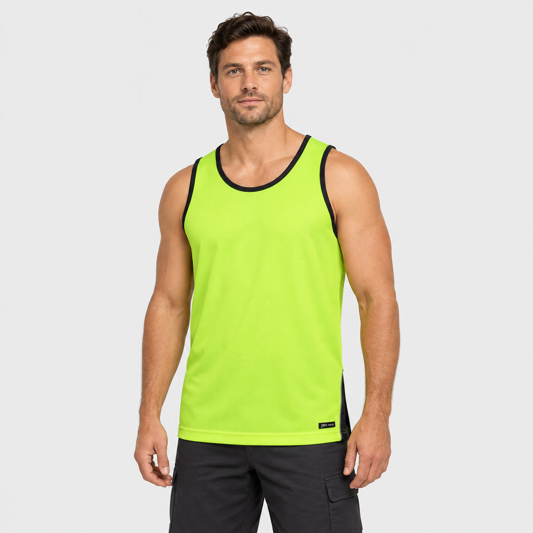 Jbs Wear The Hi Vis Contrast Singlet | Adults Shirts & Tops