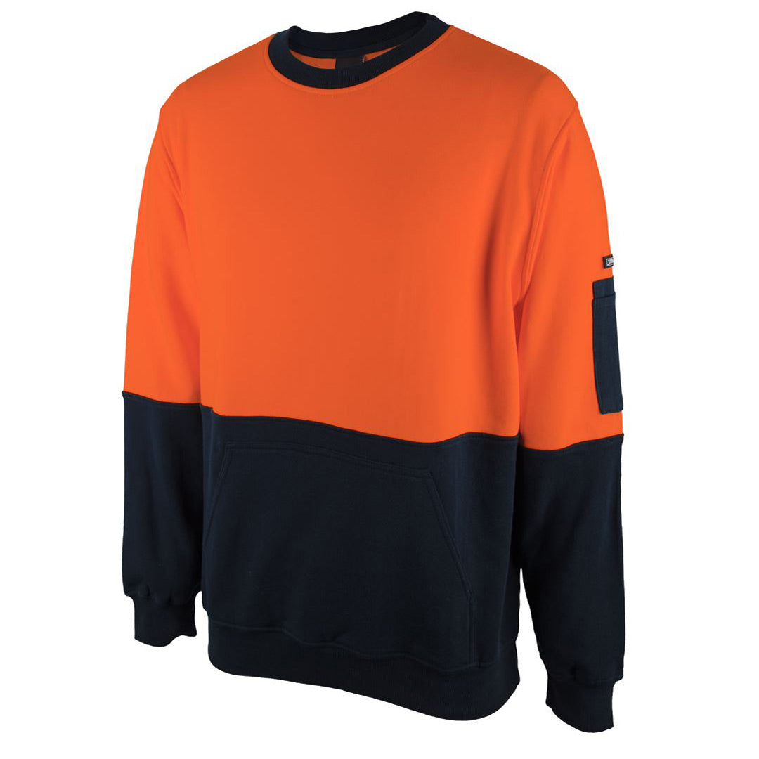 Jbs Wear The Hi Vis Crew Neck Cotton Jumper | Adults Work Safety Protective Gear