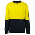 Jbs Wear The Hi Vis Crew Neck Cotton Jumper | Adults Yellow/Navy Work Safety Protective Gear