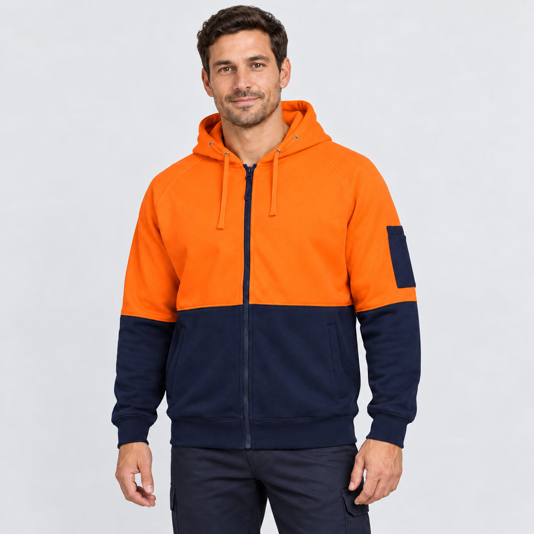 Jbs Wear The Full Zip Hi Vis Fleece Hoodie | Adults Work Safety Protective Gear