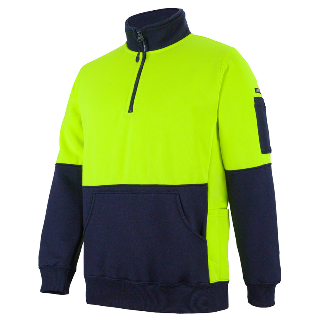 Jbs Wear The Classic 330g Hi Vis Half Zip Fleece Jumper | Adults Work Safety Protective Gear