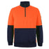 Jbs Wear The Classic 330g Hi Vis Half Zip Fleece Jumper | Adults Orange/Navy Work Safety Protective Gear