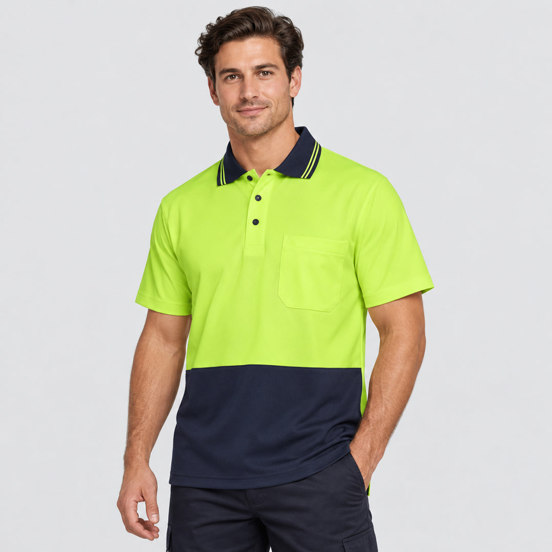 The Non Cuff Cotton Back Hi Vis Polo | Short Sleeve | Adults
