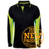 Jbs Wear The Street Panel Polo | Adults | Long Sleeve Black/Lime Work Safety Protective Gear
