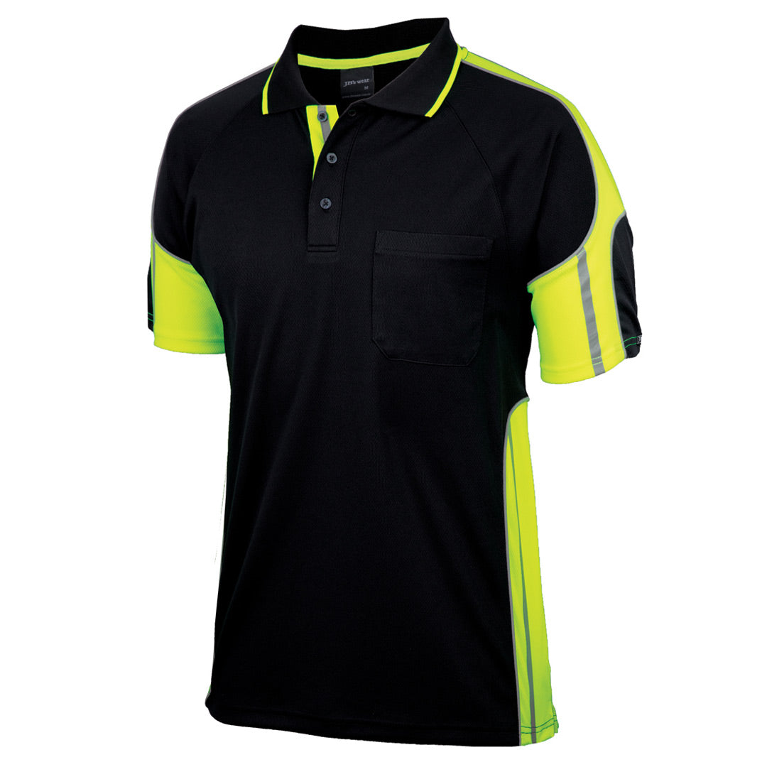 Jbs Wear The Street Panel Polo | Adults | Short Sleeve Black/Lime Work Safety Protective Gear