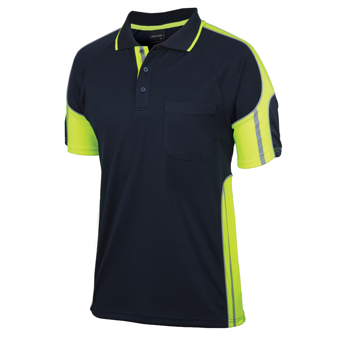 Jbs Wear The Street Panel Polo | Adults | Short Sleeve Navy/Lime Work Safety Protective Gear
