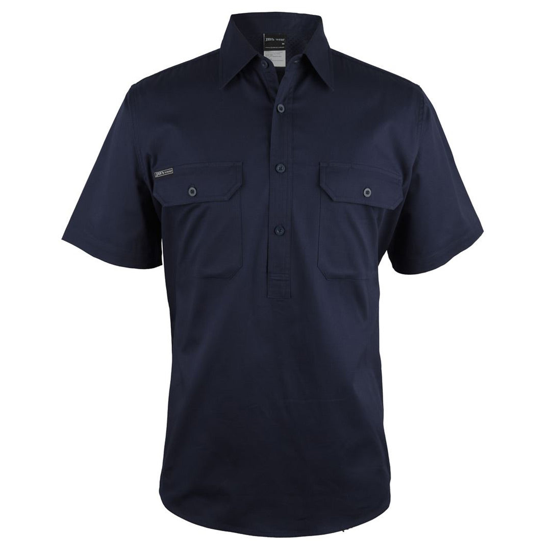 Jbs Wear The Closed Front 150g Work Shirt | Adults | Short Sleeve Navy Shirts & Tops
