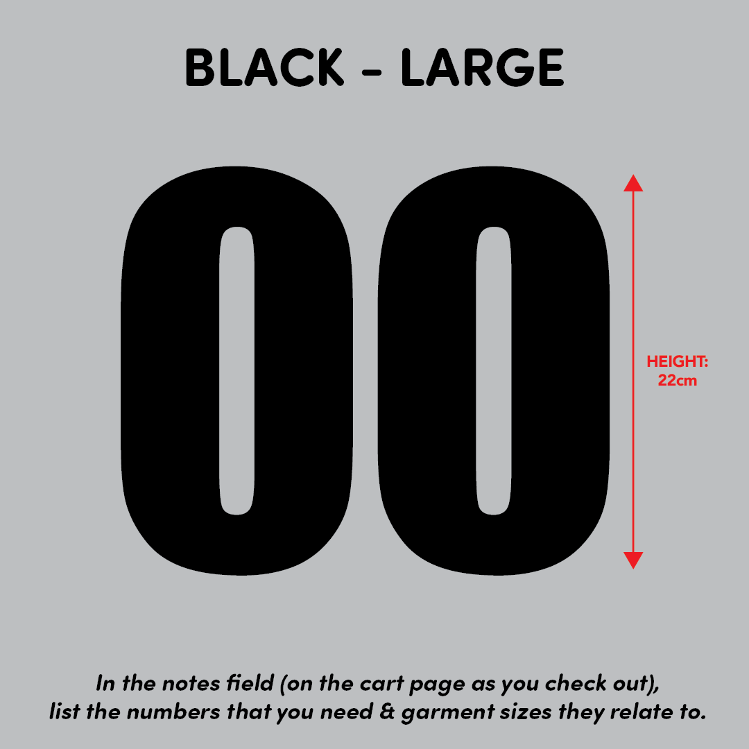 House of Uniforms Sports Numbers Black Branding