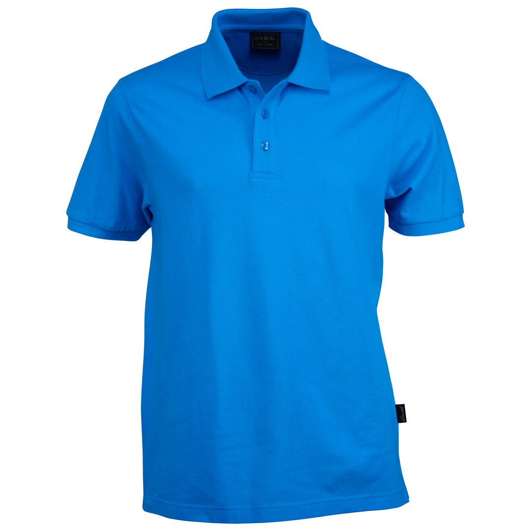 Stencil The Airlie Polo | Mens | Short Sleeve Ocean Blue Shirts & Tops